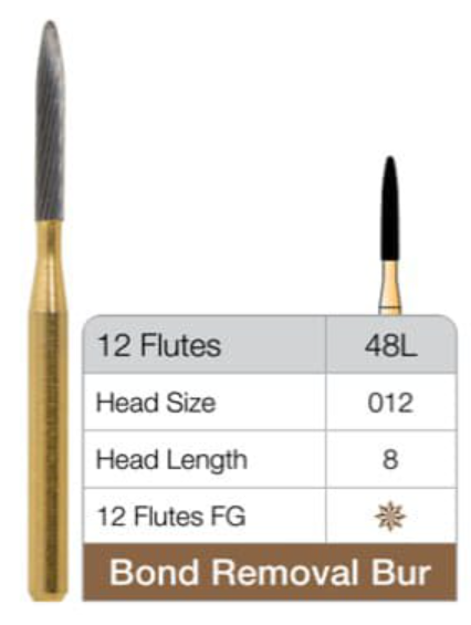 Bond Removal Bur – 12-Blade for Contouring and Finishing